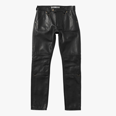 LEATHER PANTS -BLACK-