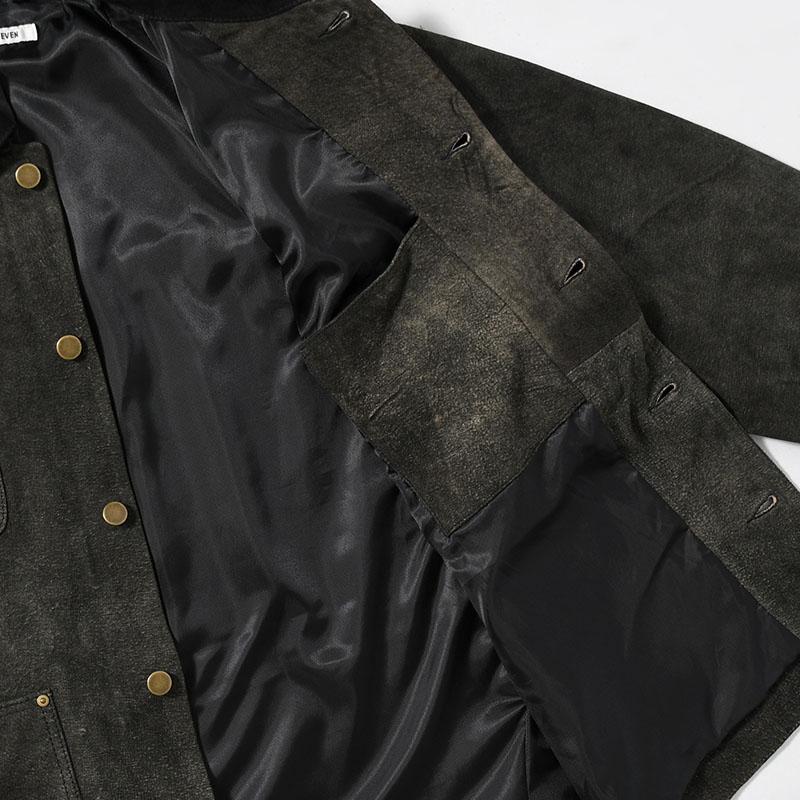 LEATHER MICHIGAN CHORE COAT -Goat suede Antique finish- -2.COLOR-