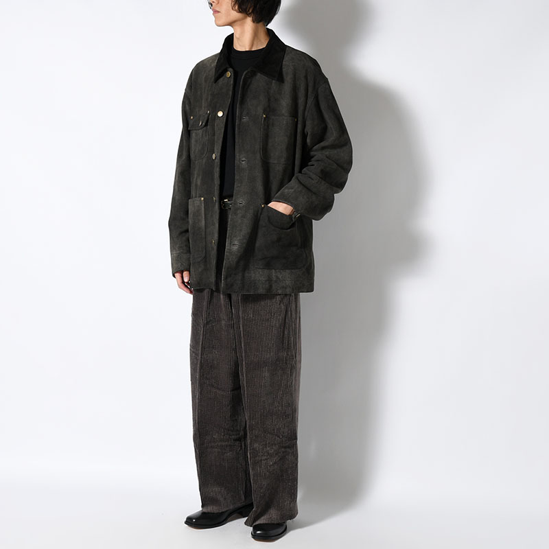 LEATHER MICHIGAN CHORE COAT -Goat suede Antique finish- -2.COLOR-