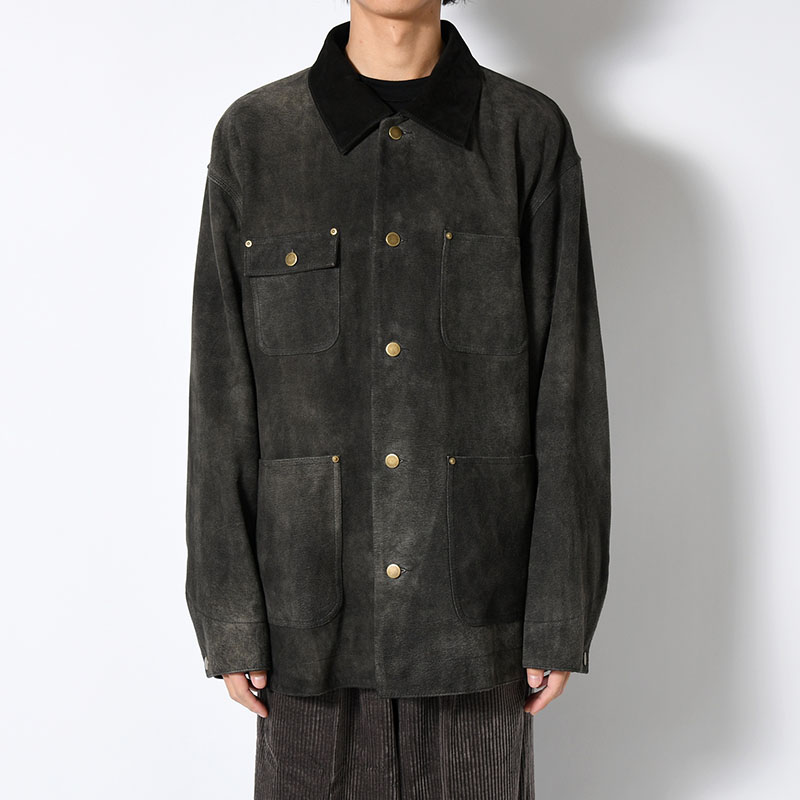 LEATHER MICHIGAN CHORE COAT -Goat suede Antique finish- -2.COLOR-