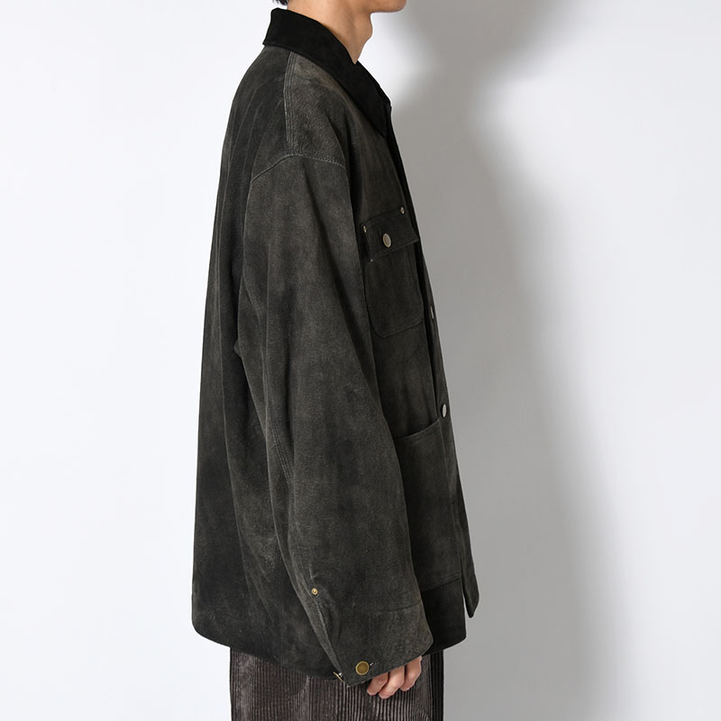 LEATHER MICHIGAN CHORE COAT -Goat suede Antique finish- -2.COLOR-