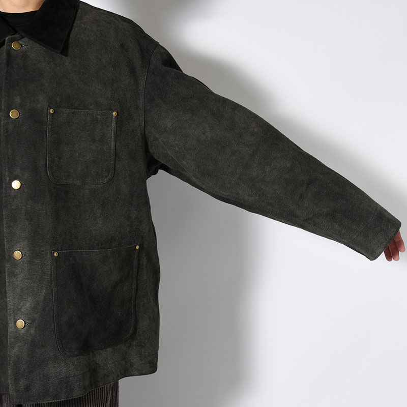 LEATHER MICHIGAN CHORE COAT -Goat suede Antique finish- -2.COLOR-