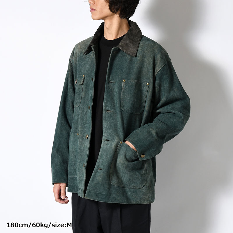 LEATHER MICHIGAN CHORE COAT -Goat suede Antique finish- -2.COLOR-