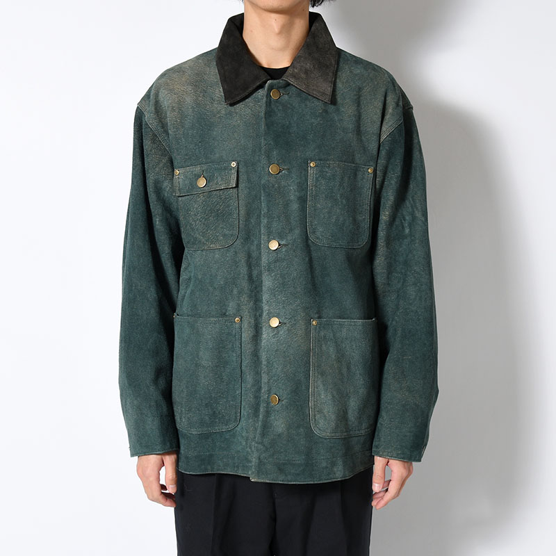 LEATHER MICHIGAN CHORE COAT -Goat suede Antique finish- -2.COLOR-