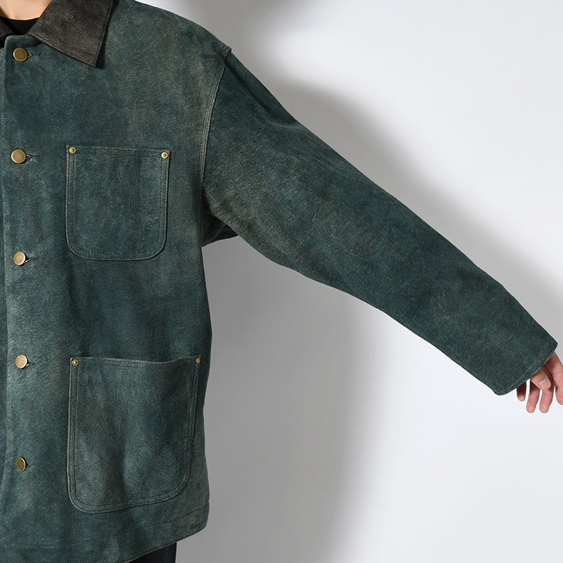 LEATHER MICHIGAN CHORE COAT -Goat suede Antique finish- -2.COLOR-