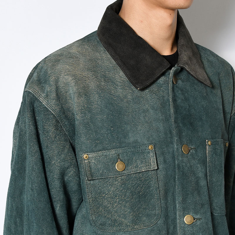 LEATHER MICHIGAN CHORE COAT -Goat suede Antique finish- -2.COLOR-