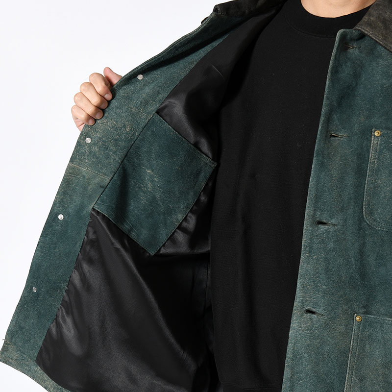 LEATHER MICHIGAN CHORE COAT -Goat suede Antique finish- -2.COLOR-