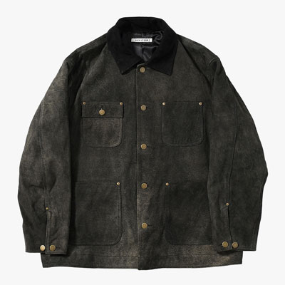 LEATHER MICHIGAN CHORE COAT -Goat suede Antique finish- -2.COLOR-