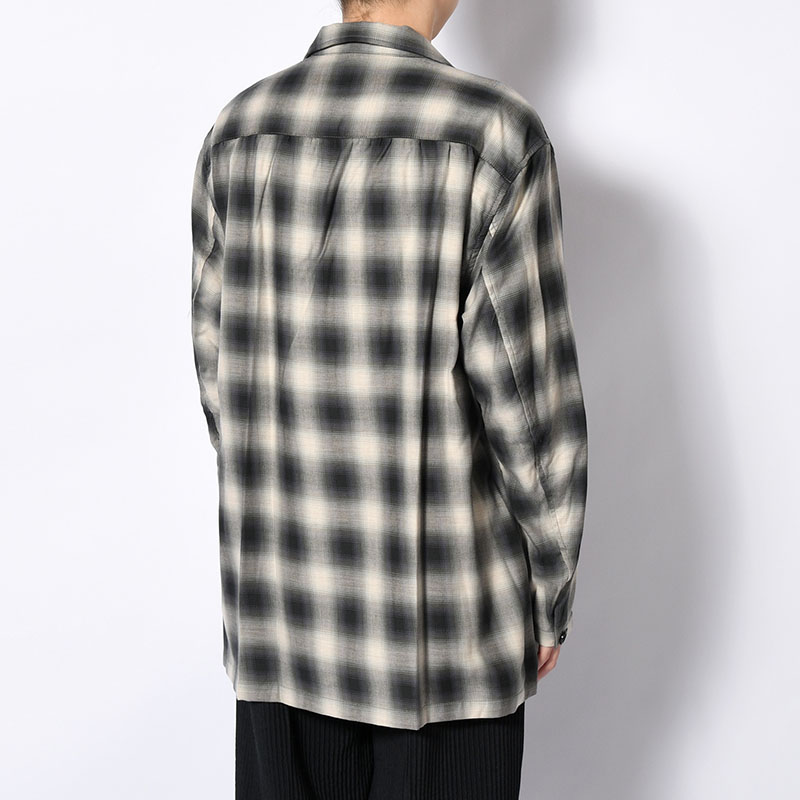 OMBRE CHECK DOUBLE BREASTED SHIRTS JACKET -Cotton Yak- -CHECK-