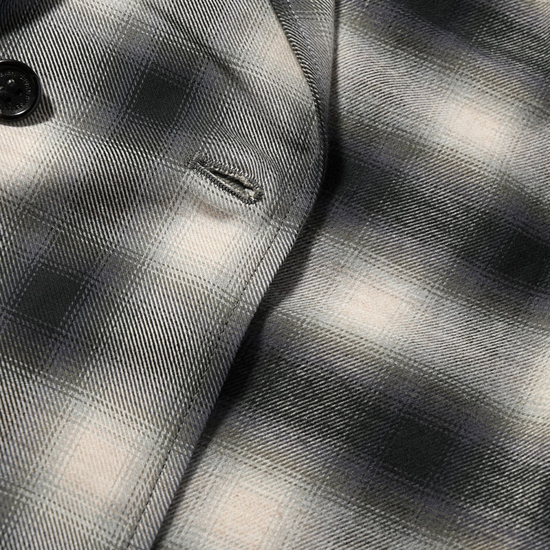 OMBRE CHECK DOUBLE BREASTED SHIRTS JACKET -Cotton Yak- -CHECK-