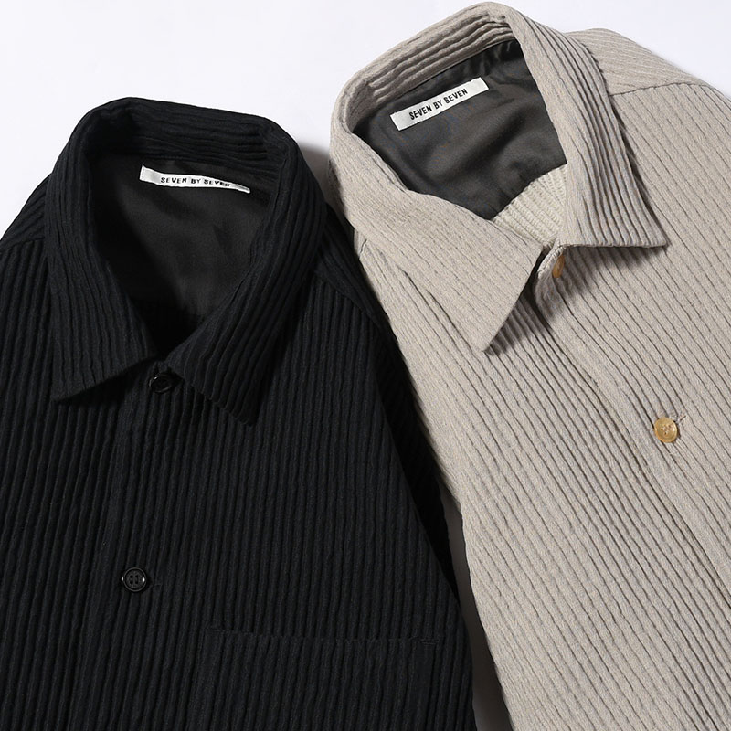 SHIRTS JACKET -Cotton Wool Pleats- -2.COLOR-
