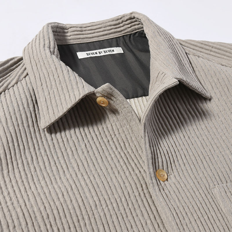 SHIRTS JACKET -Cotton Wool Pleats- -2.COLOR-
