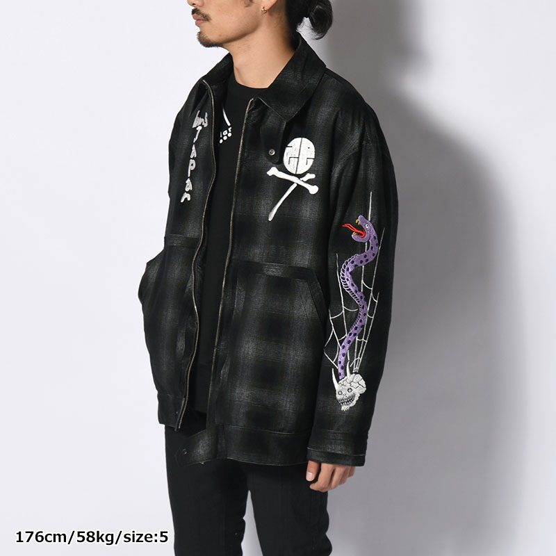 CORDUROY 蛇刺繍 JACKET -BLACK-