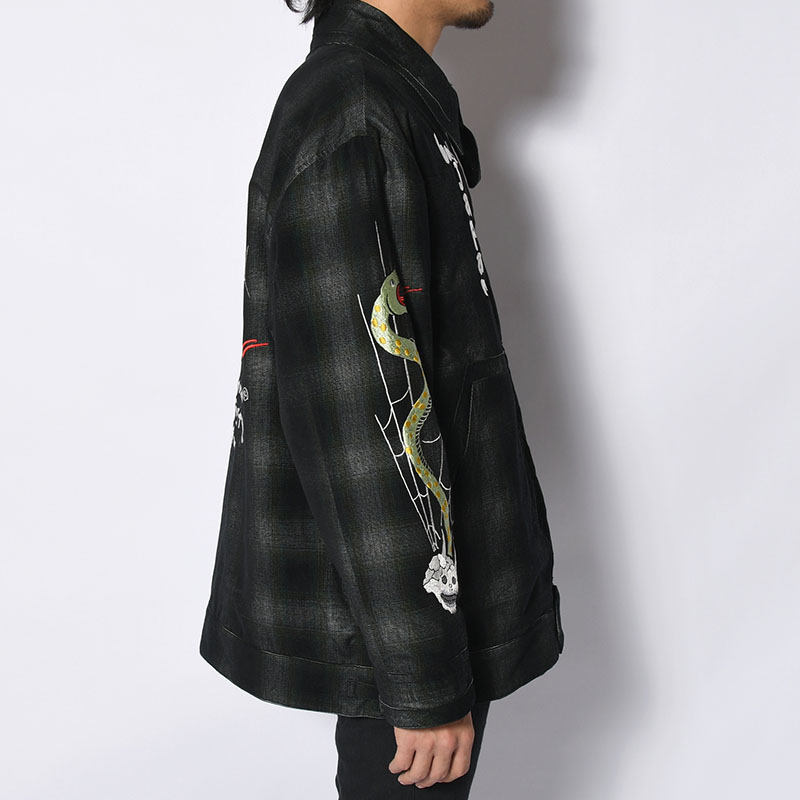 CORDUROY 蛇刺繍 JACKET -BLACK-