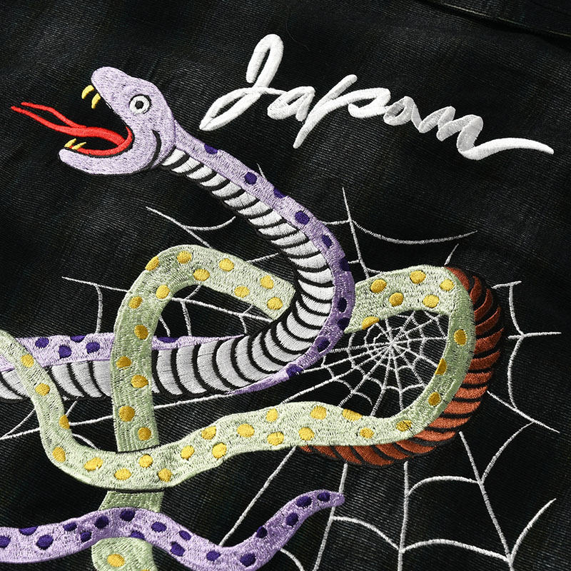 CORDUROY 蛇刺繍 JACKET -BLACK-