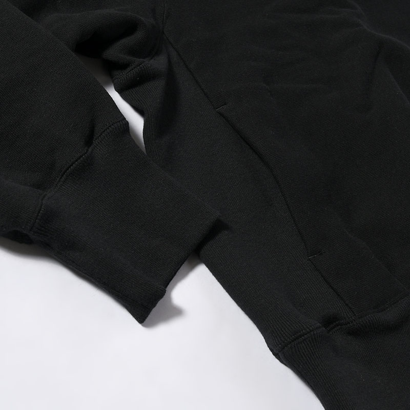 irregular CREW SWEAT short -BLACK-