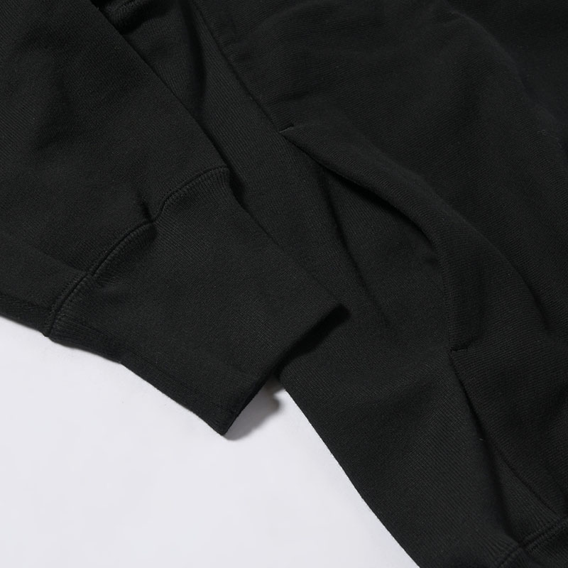 irregular CREW SWEAT tall -BLACK-