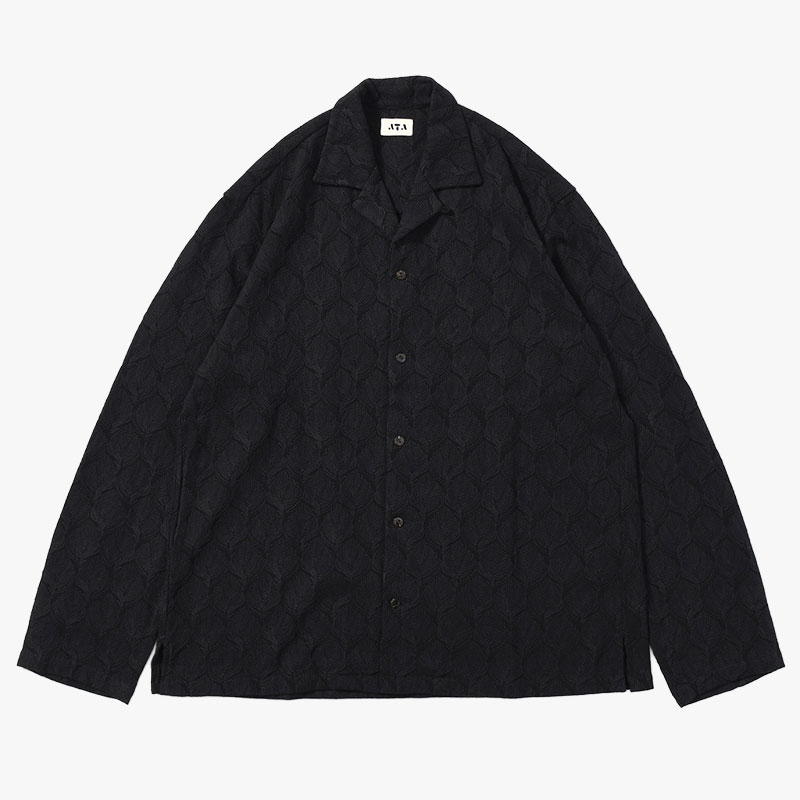 OPEN COLLAR SHIRT -2.COLOR-(BLACK)