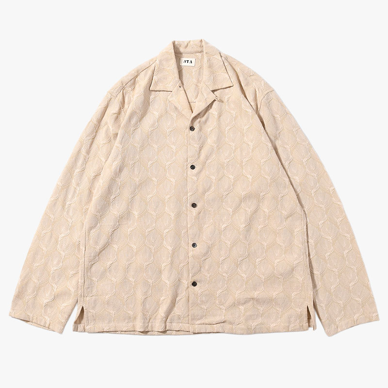 OPEN COLLAR SHIRT -2.COLOR-(GREIGE)