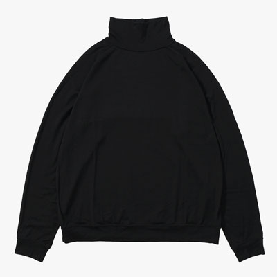 WOOL TURTLE L/S SWEAT TEE SHIRTS -BLACK-