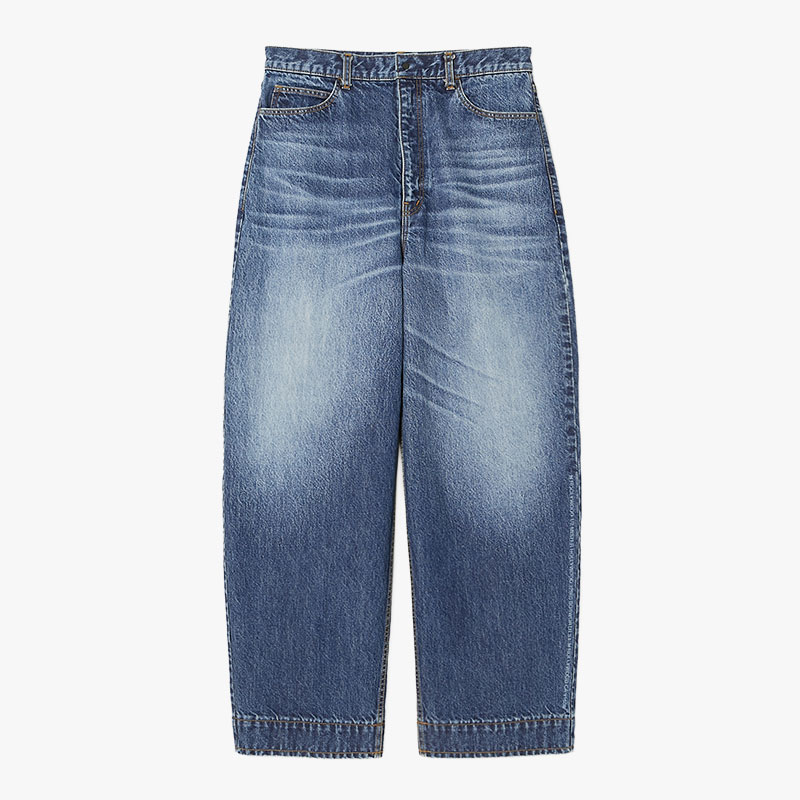 WIDE TAPARED DENIM -BLUE-