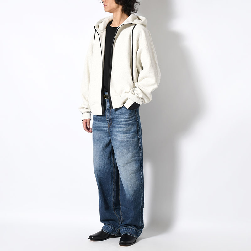 WIDE TAPARED DENIM -BLUE-