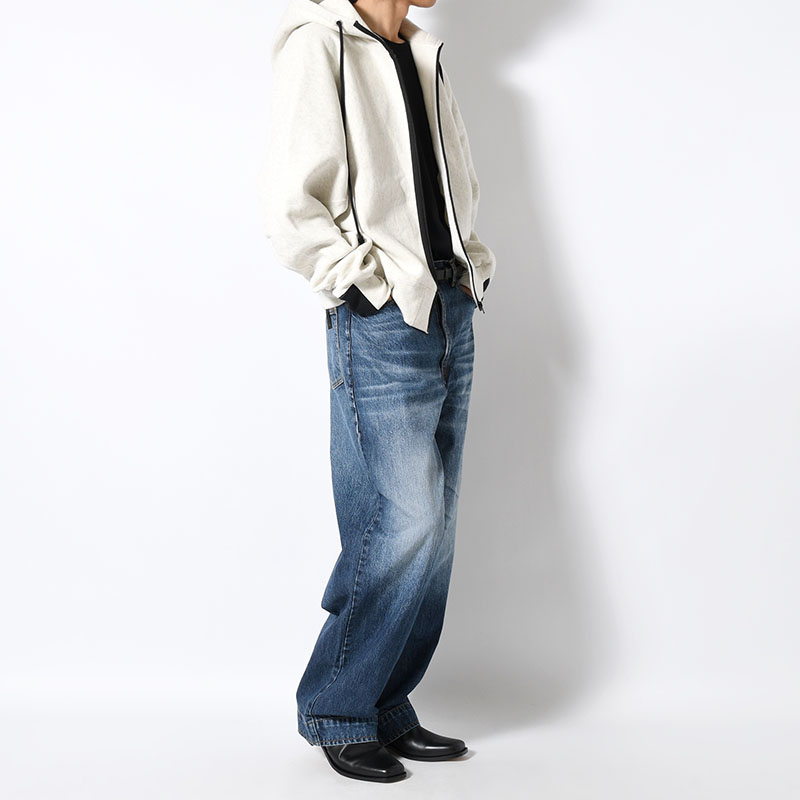 WIDE TAPARED DENIM -BLUE-