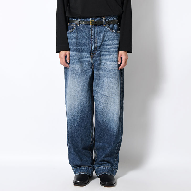 WIDE TAPARED DENIM -BLUE-
