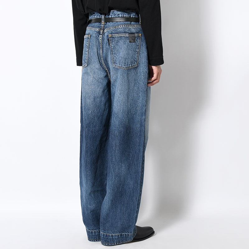 WIDE TAPARED DENIM -BLUE-