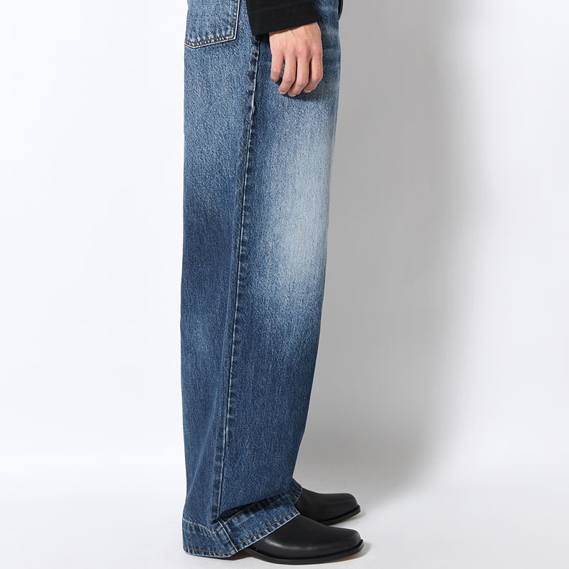 WIDE TAPARED DENIM -BLUE-