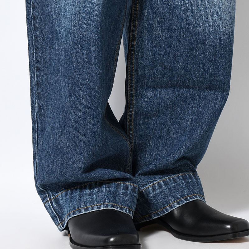 WIDE TAPARED DENIM -BLUE-