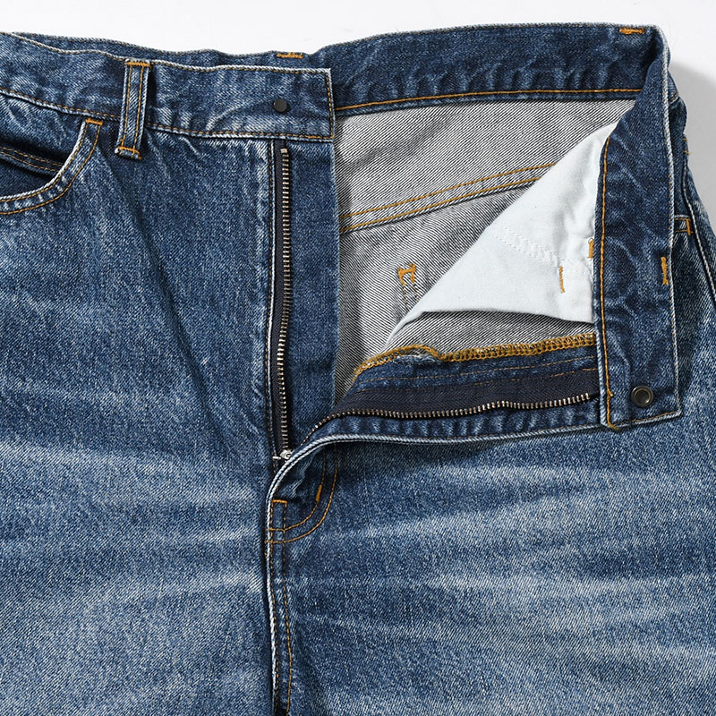 WIDE TAPARED DENIM -BLUE-