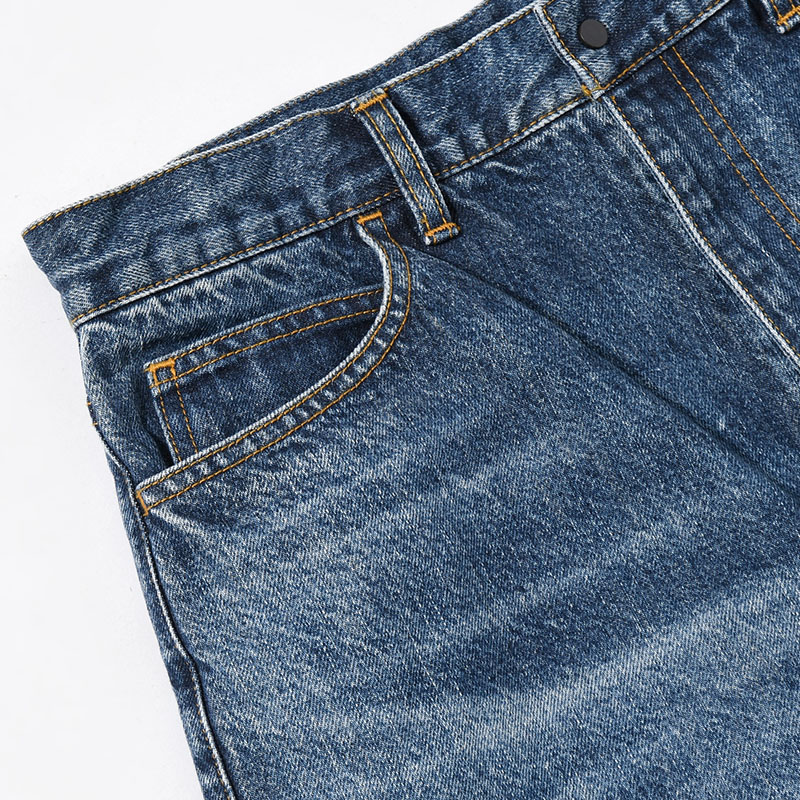 WIDE TAPARED DENIM -BLUE-