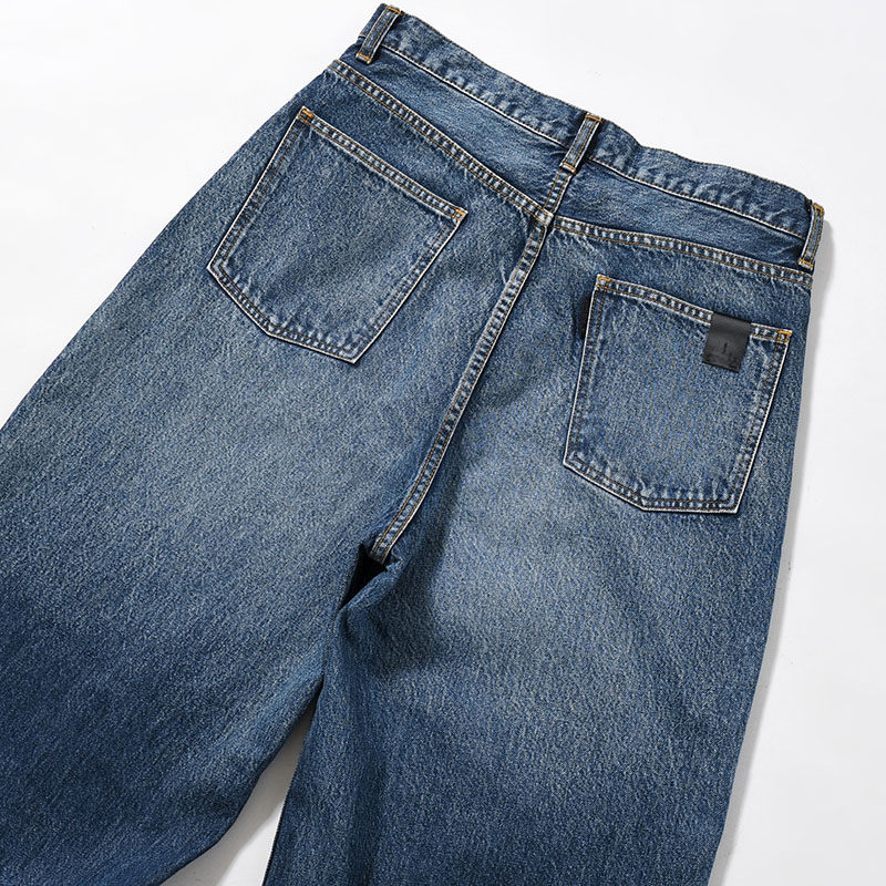 WIDE TAPARED DENIM -BLUE-