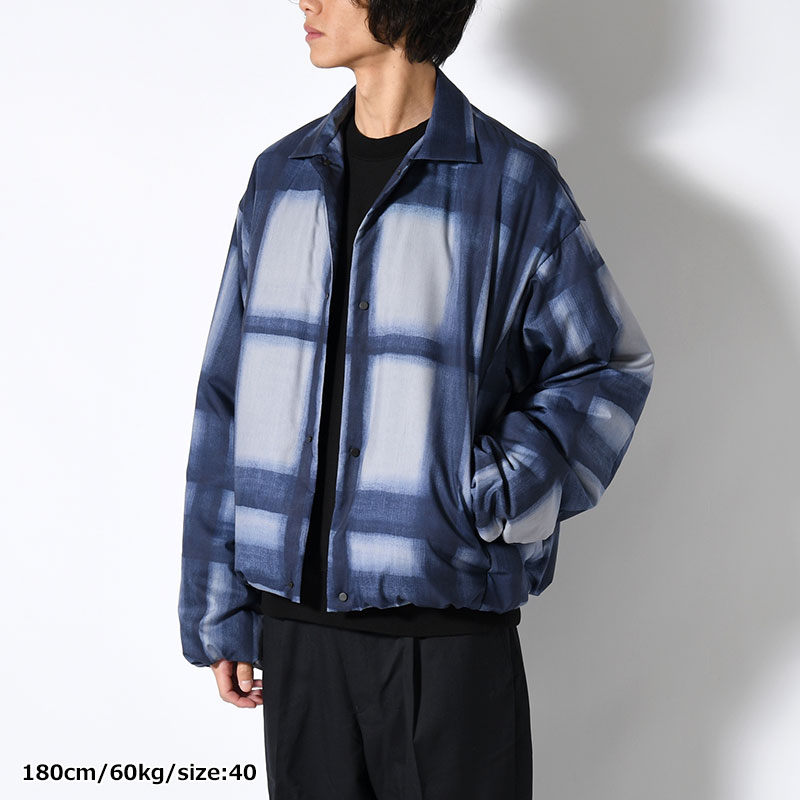 SHORT COLLAR JACKET -BLUE CHECK-