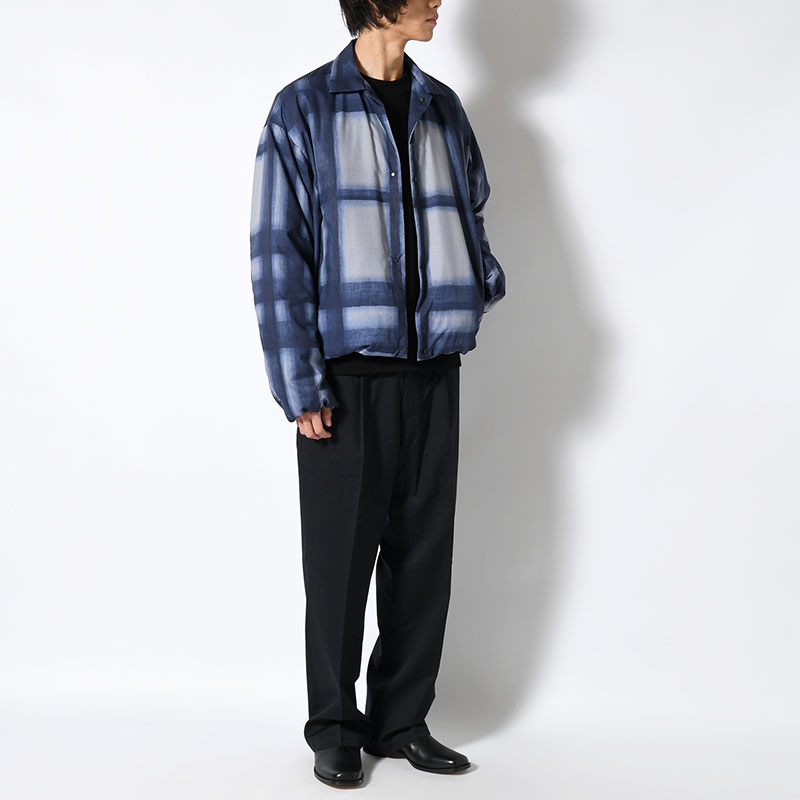SHORT COLLAR JACKET -BLUE CHECK-