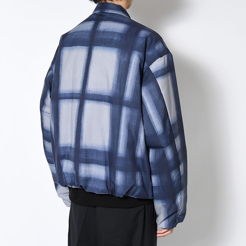 SHORT COLLAR JACKET -BLUE CHECK-