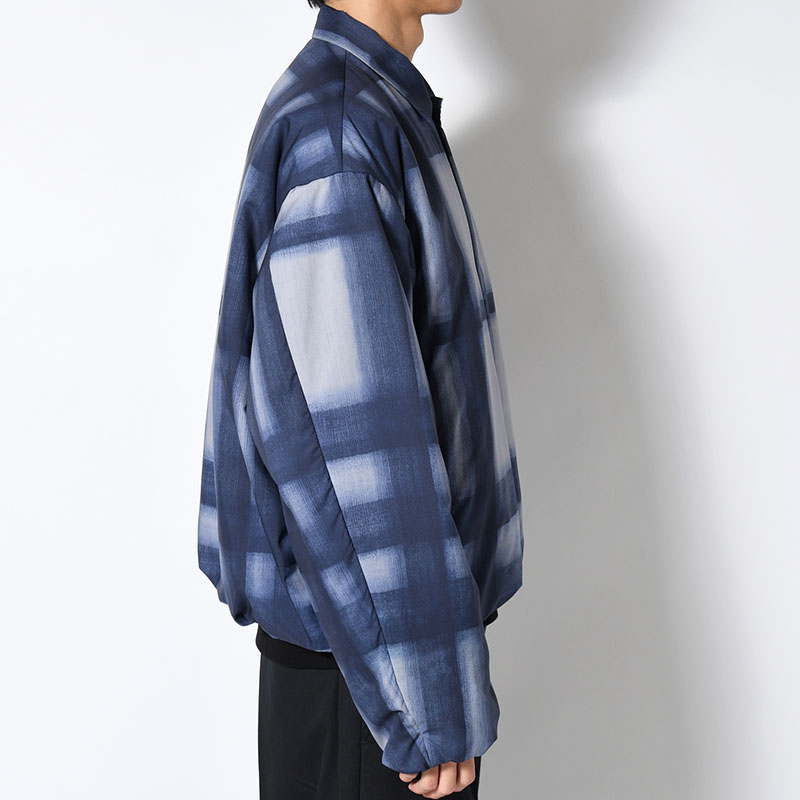 SHORT COLLAR JACKET -BLUE CHECK-