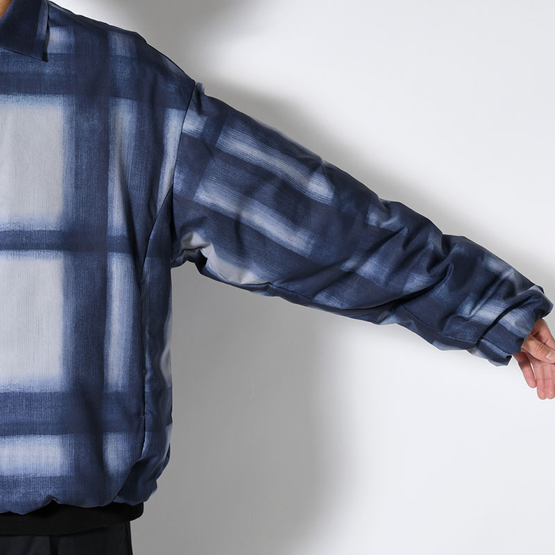 SHORT COLLAR JACKET -BLUE CHECK-