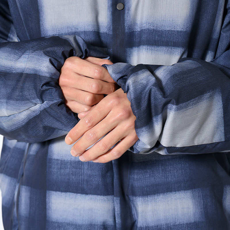 SHORT COLLAR JACKET -BLUE CHECK-