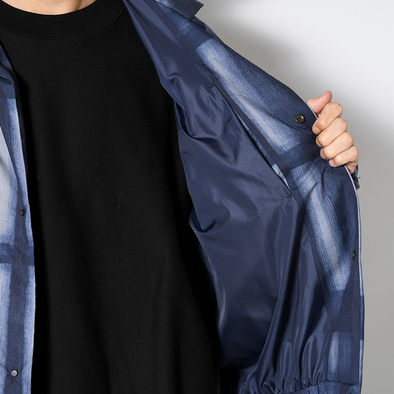 SHORT COLLAR JACKET -BLUE CHECK-