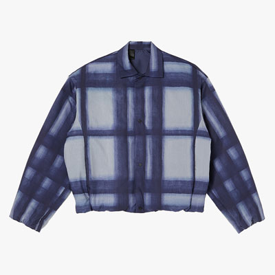 SHORT COLLAR JACKET -BLUE CHECK-