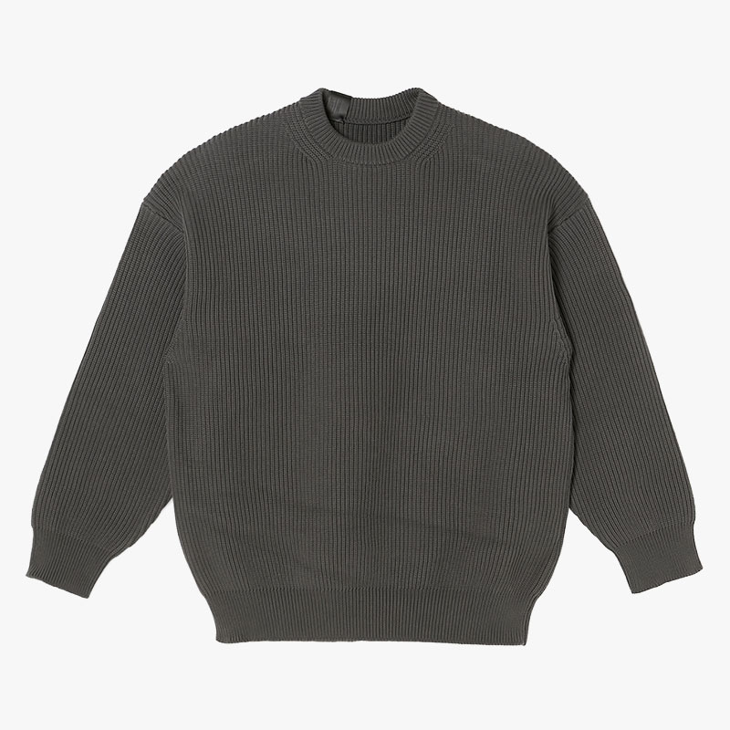 CREWNECK KNIT -2.COLOR-(CHARCOAL)