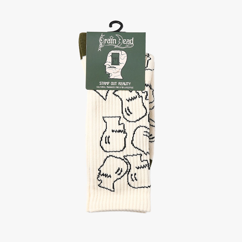 LOGOHEAD CREW SOCKS -CREAM-