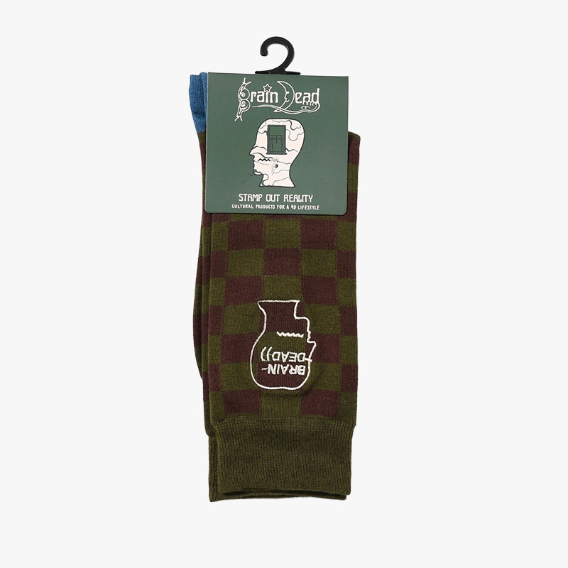 LOGOHEAD DRESS SOCKS -CHECKERED-