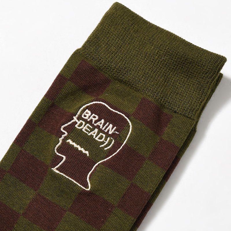 LOGOHEAD DRESS SOCKS -CHECKERED-