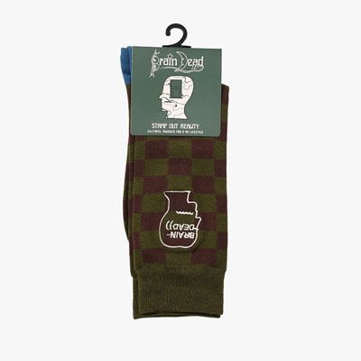 LOGOHEAD DRESS SOCKS -CHECKERED-