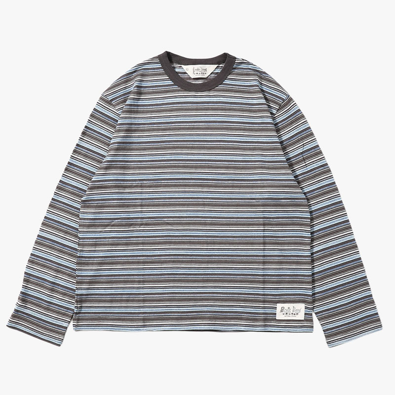 ROMY MULTI STRIPE LONG SLEEVE T-SHIRT -BROWN-