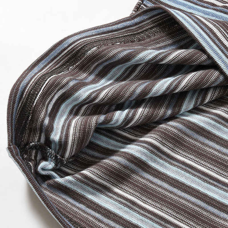 ROMY MULTI STRIPE LONG SLEEVE T-SHIRT -BROWN-