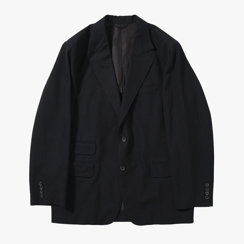 Wool Gabardine 2B Jacket -BlackNavy-